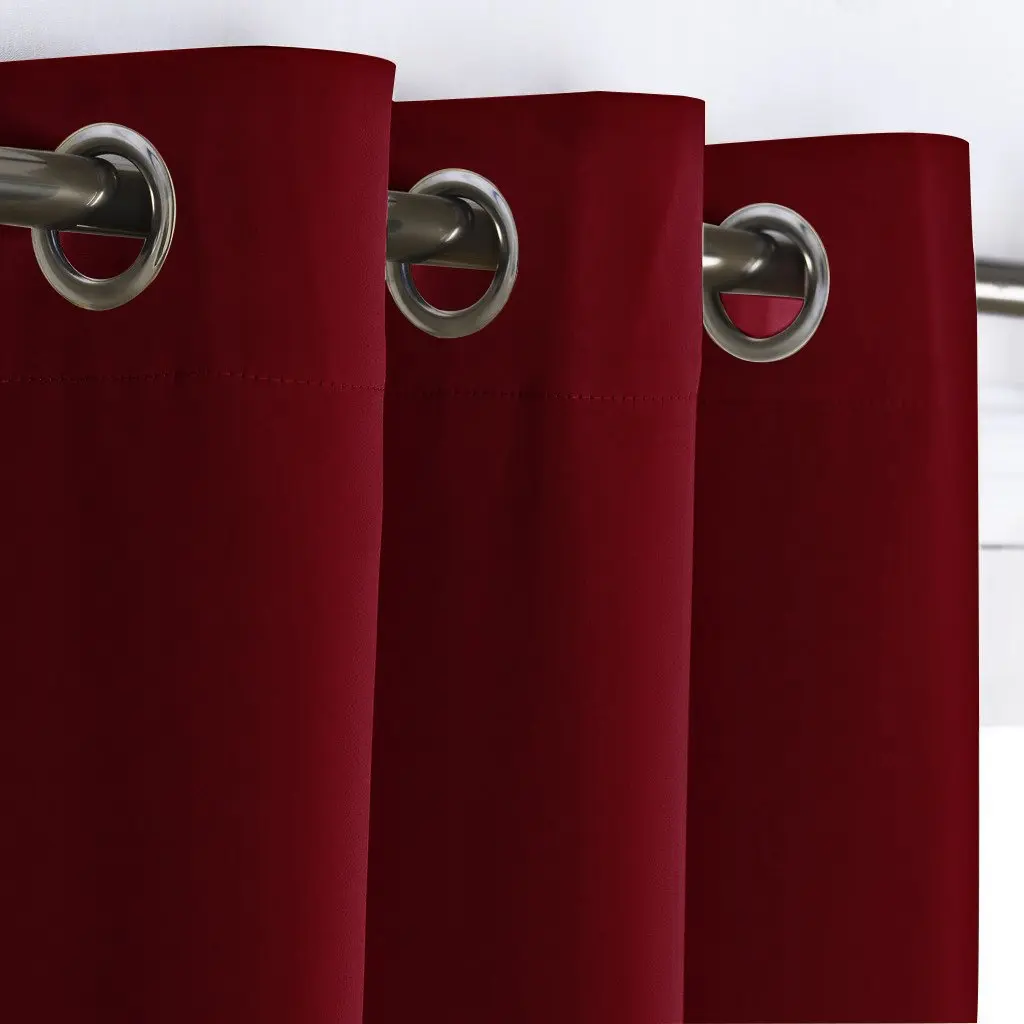 Затемненная занавеска NICETOWN, затемненная драпировка для детской спальни, тройная ткань, украшение для дома, светильник, блокирующая сплошная занавеска - Цвет: red