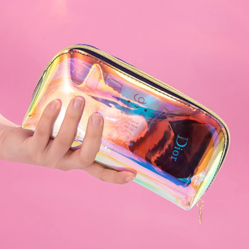 

pochette maquillage makeup pouch maleta de maquiagem toiletry make up bag holographic fenty beauty cosmetiquero mujer neon purse