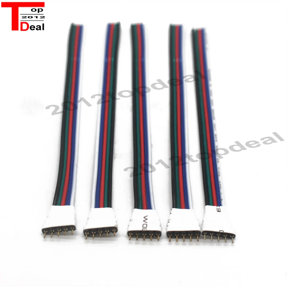 5 шт./лот светодиодные ленты 5-контактный разъем мужской женский rgwb провода 5 P кабель 22AWG 5 цветов для 12 В ходовой полосы RGB расширение