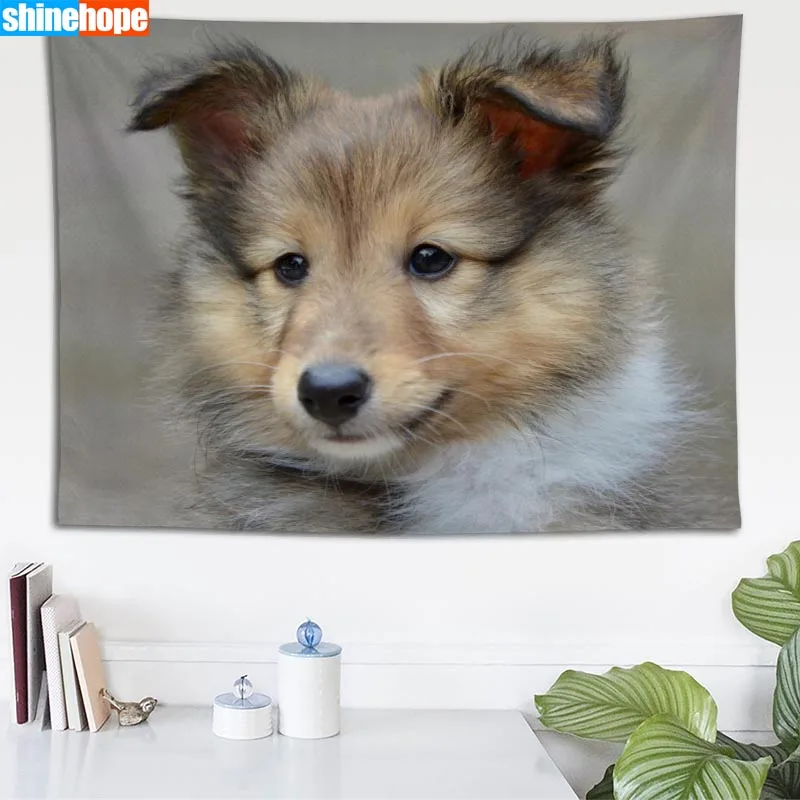 Sheltie гобелен собаки настенный психоделический гобелен фермерский дом декор комнаты в общежитии Настенный Ковер настенное одеяло