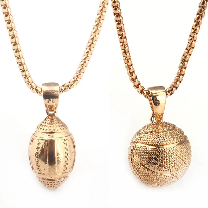 

Fashion Jewelry 2style Circle Oval Golden Basketball Necklace Hip hop Chain Necklace pendant