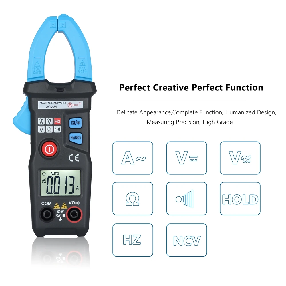 

Digital Clamp Meter Multimeter Non Contact Detection Auto Range Current AC/DC Voltage 6000 Counts Amp Resistance Tester Ammeters