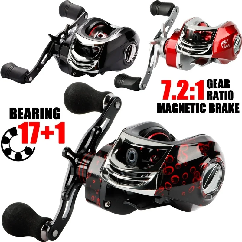 

Sougayilang Baitcasting Fishing Reel -17+1 BB 7.2:1 Gear Ratio - Magnetic Tuned Dual Brakes -Light Weight Ultra Smooth Powerful