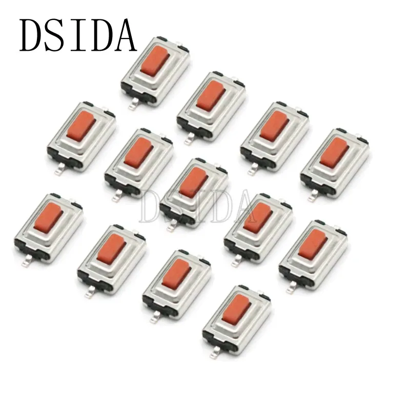 50 шт./лот 3*6*2 5 мм H 3x6x2 SMD Красный кнопочный переключатель микропереключатель такта