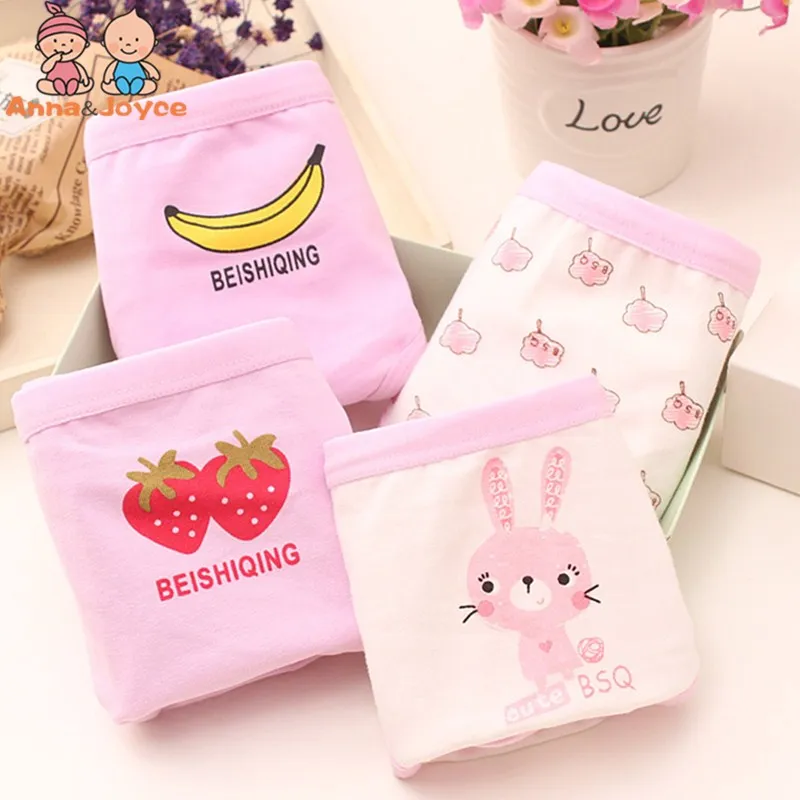 

Baby Cute Cartoon Triangle Underwear Girls Pure Cotton Underpant Children Soft Comfortable Briefs for 2 To 12 Years Old