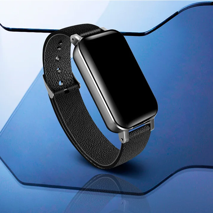 T89 Двусторонняя bluetooth-гарнитура Смарт часы монитор сердечного ритма фитнес мода спортивный браслет на запястье браслет IOS Android - Цвет: Черный