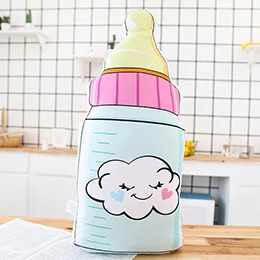 Milk bottle Разные Плюшевые Декоративные подушки животные Единорог фрукты клубники ледяное облако дождь Молоко Бутылка девушка шляпа мультфильм Пледы Подушки - Цвет: Milk bottle