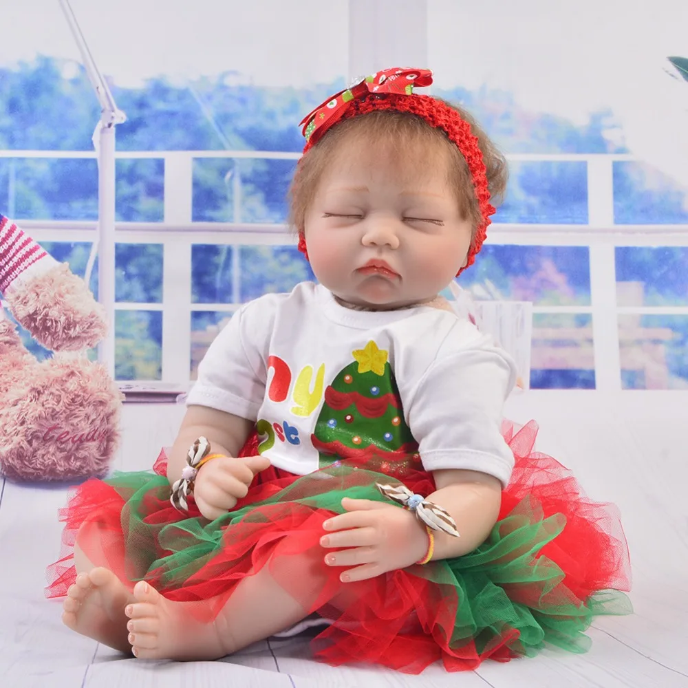 

Two Sleeping 22 inch Reborn Dolls Toys can Choose For Christmas Gifts Realistic Silicone Reborn Dolls Babies 55 cm Girl Playmate