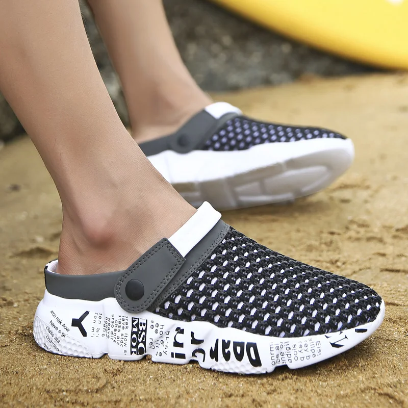 Men beach shoes,Slip On Garden Shoes Lightweight Beach Sandals For Men Sneakers Slippers Men Shoes Big Size 39-46