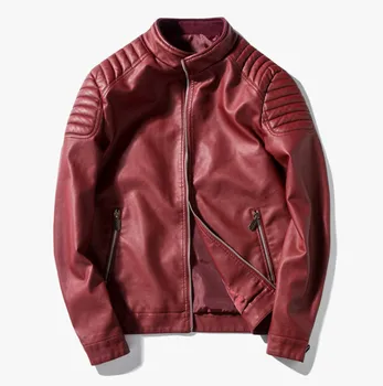 

BZBFSKY New arrive brand motorcycle leather jackets Male Fashion Casual Men Stand Collar Coats Mens PU Jacket M-3XL