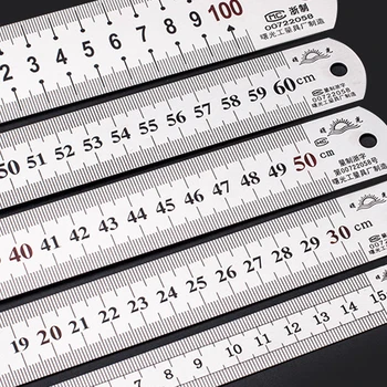 

Stainless Metal Ruler Practical Metric And Inches Measurement Double Sided 2 Color Thick Precision Calibration Office Supplies