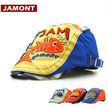 [JAMONT] милые детские шапки-береты Детская шляпа для защиты от солнца козырек для мальчиков и девочек кепки с плоским козырьком весна осень мультфильм рыбий козырек от 3 до 8 лет Gorras