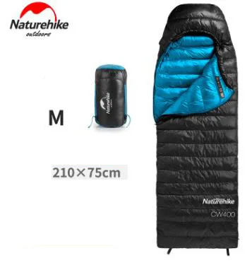 Naturehike CW400 конверт Тип белый гусиный пух спальный мешок зимний теплый спальный мешок s - Цвет: black M size