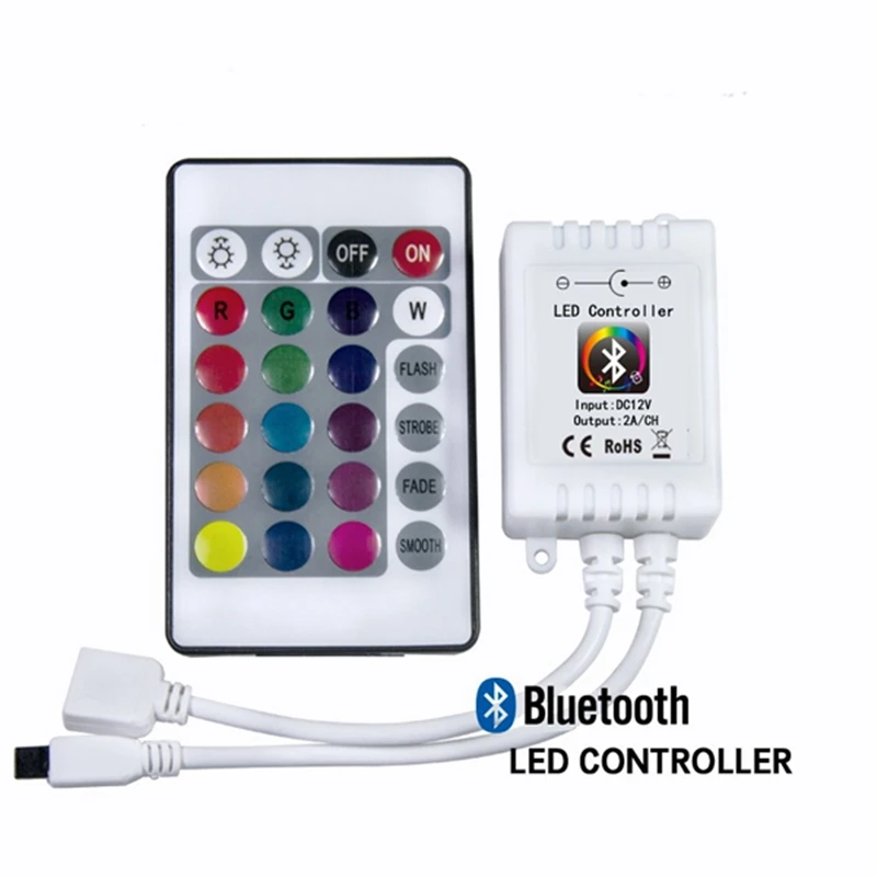 CLAITE 16 миллионов цветов DC12-24V RGBW rgb bluetooth светодиодные управление Лер 24Key ИК дистанционное управление для 3528 5050 светодиодные ленты