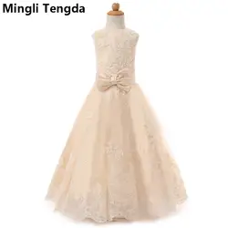 Mingli Tengda Sukienka Komunijna, Платья с цветочным узором для девочек на свадьбу, для девочек-подростков, Длинные Платья с цветочным узором цвета