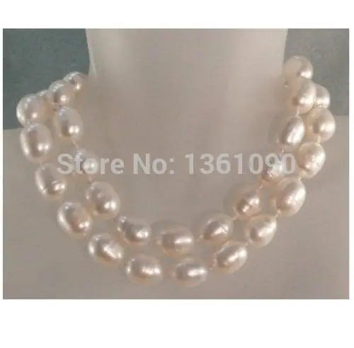 

FREE SHIPPING 00620 11-13mm NATURAL WHITE SOUTH SEA BAROQUE PEARL NECKLACE 34" HOT HOT sell
