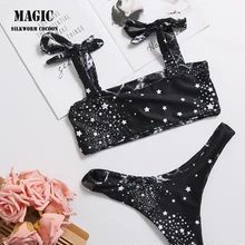 Сексуальное бикини без бретелек с бретельками, женский купальник с рисунком на талии и широкой стороной, женский купальник, бикини, купальный костюм