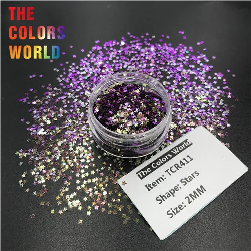 TCT-353 Chameleon Color Star 2MM Nail Glitter Nail Art Decoration Makeup TattooTumblers Crafts DIY Festival Accessories Supplier - Цвет: TCR411   200g