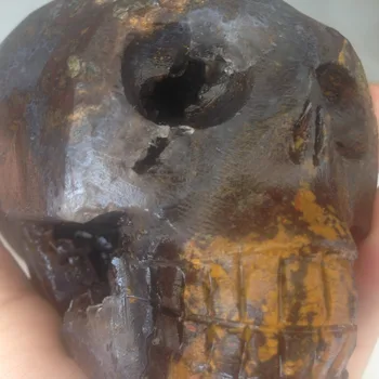 

1390g Natural Agate Stone Amethyst Geode Cluster Alien Cristal Skull Art of Incomplete Carved in China