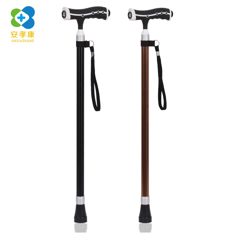 ANXIAOKANG Safe Reliable Old Man Crutches Retractable Massage Led Light T Handle Cane Tips for Poles Walking Stick for Elderly