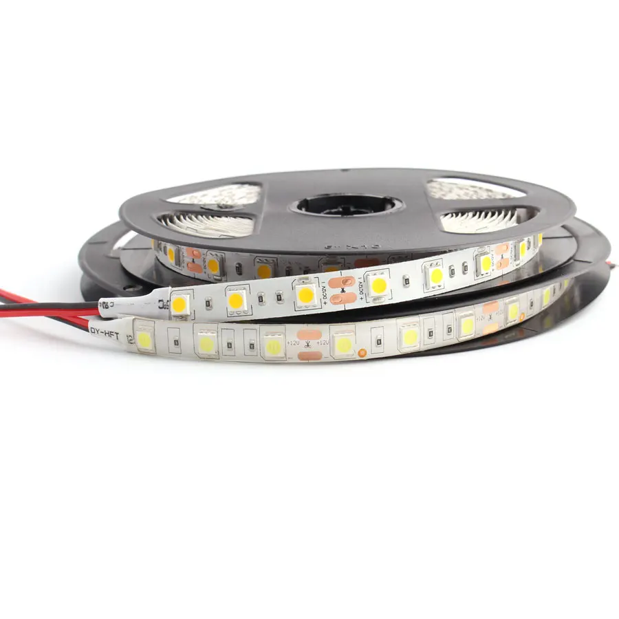 buy 12V LED Light Strip PC 5050 RGB RGBW RGBWW 5M 60LEDs m Waterproof RGB 12V Led Strip Lights Flexible Neon Tape Lamp TV Backlight