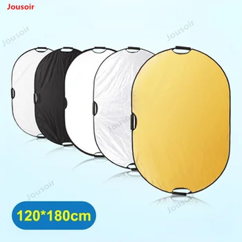 

120*180CM 5 in 1 Portable Foldable Studio Photo Collapsible Multi-Disc Light Photo Lighting Reflector with Carry Bag CD50 T03Y