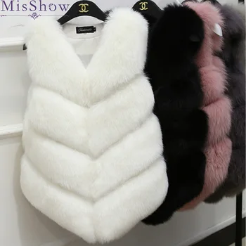 

New Winter Warm Vest Fashion Women Import Coat luxury Fur Vest High-Grade Faux fox Fur Coat Fox fur vest women Plus Size 2XL 3XL