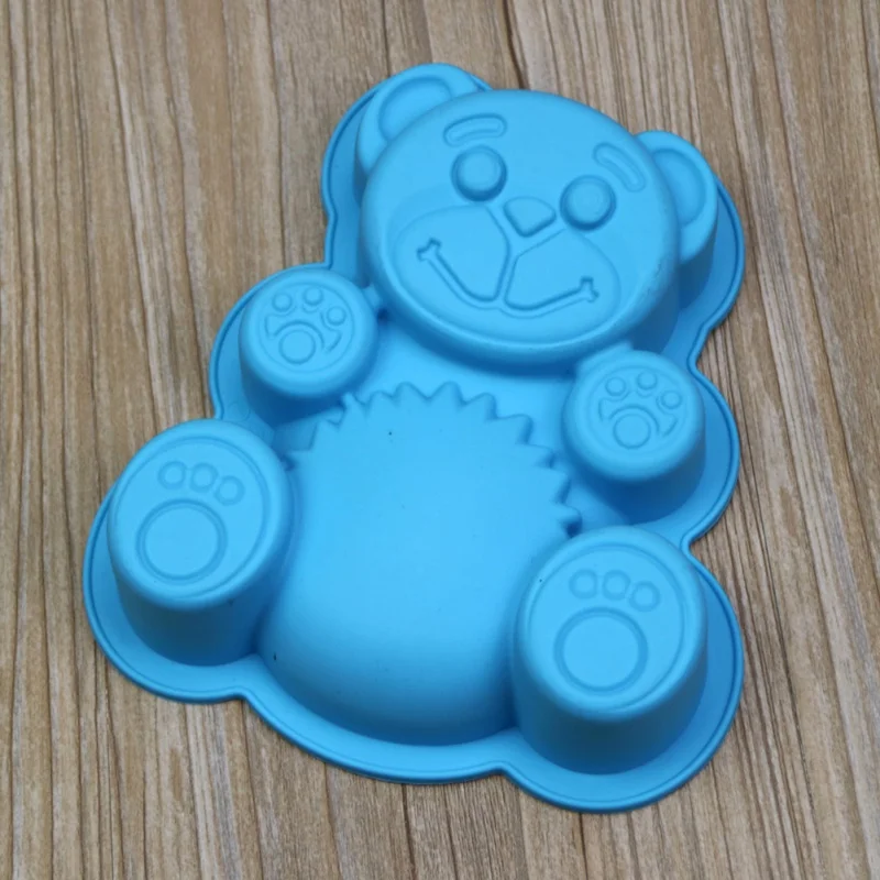 Silicone Cute Bear Shape Cake Mold Food Grade Dessert Chocolate Ice Mould Kitchen Household DIY Baking Cake Tool