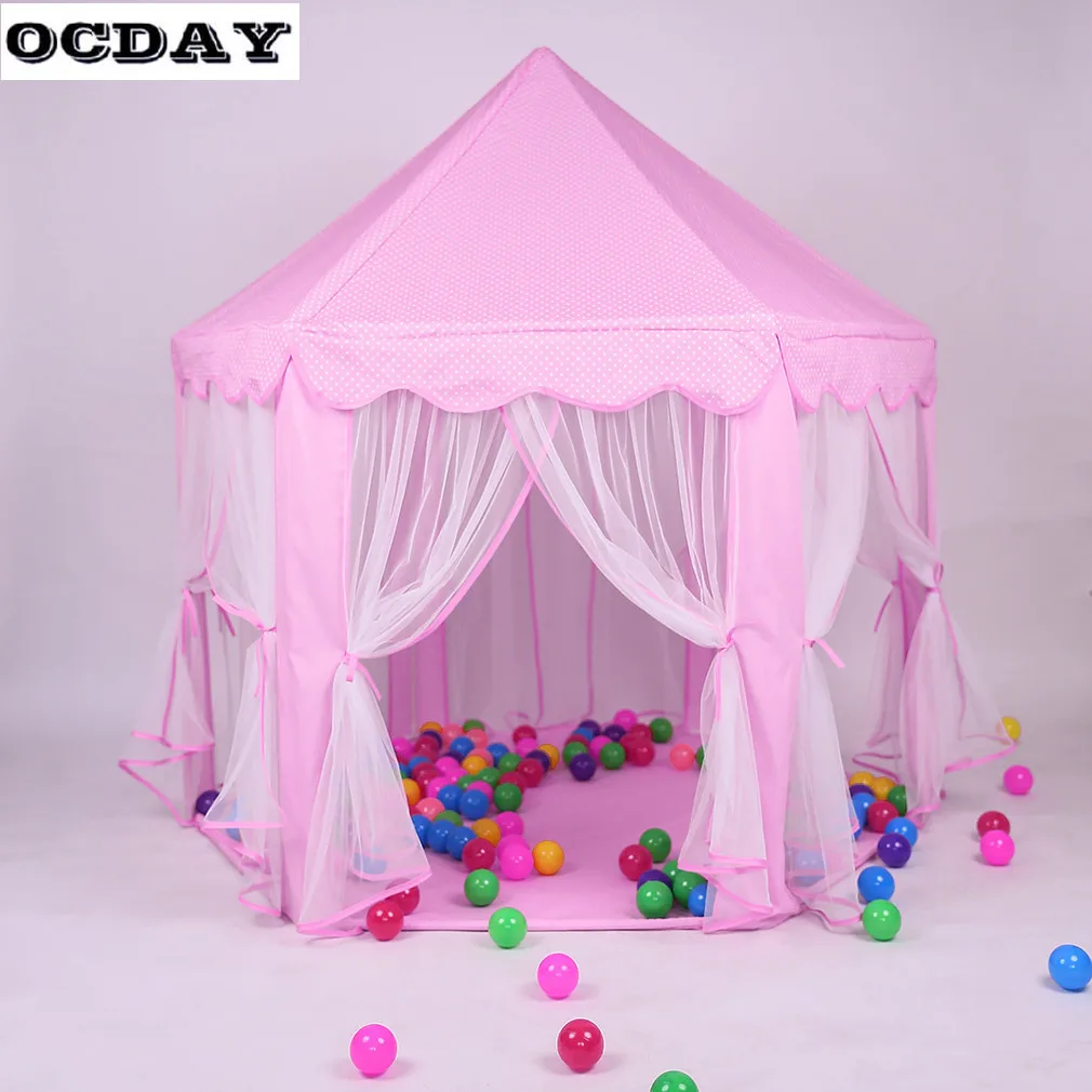

Princess Castle Tent Large Space Children Play Tent for Kids Indoor & Outdoor Pink Playhouse Perfect Gift for Kids tent children