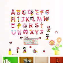 Cartoon Minnie Mickey Alphabet English Letters Wall Stickers For Kids Room Decoration Nursery Mural Art Home Decal Children Gift Cartoon Minnie Mickey Alphabet English Letters Wall Stickers For Kids Room Decoration Nursery Mural Art Home Decal Children Gift