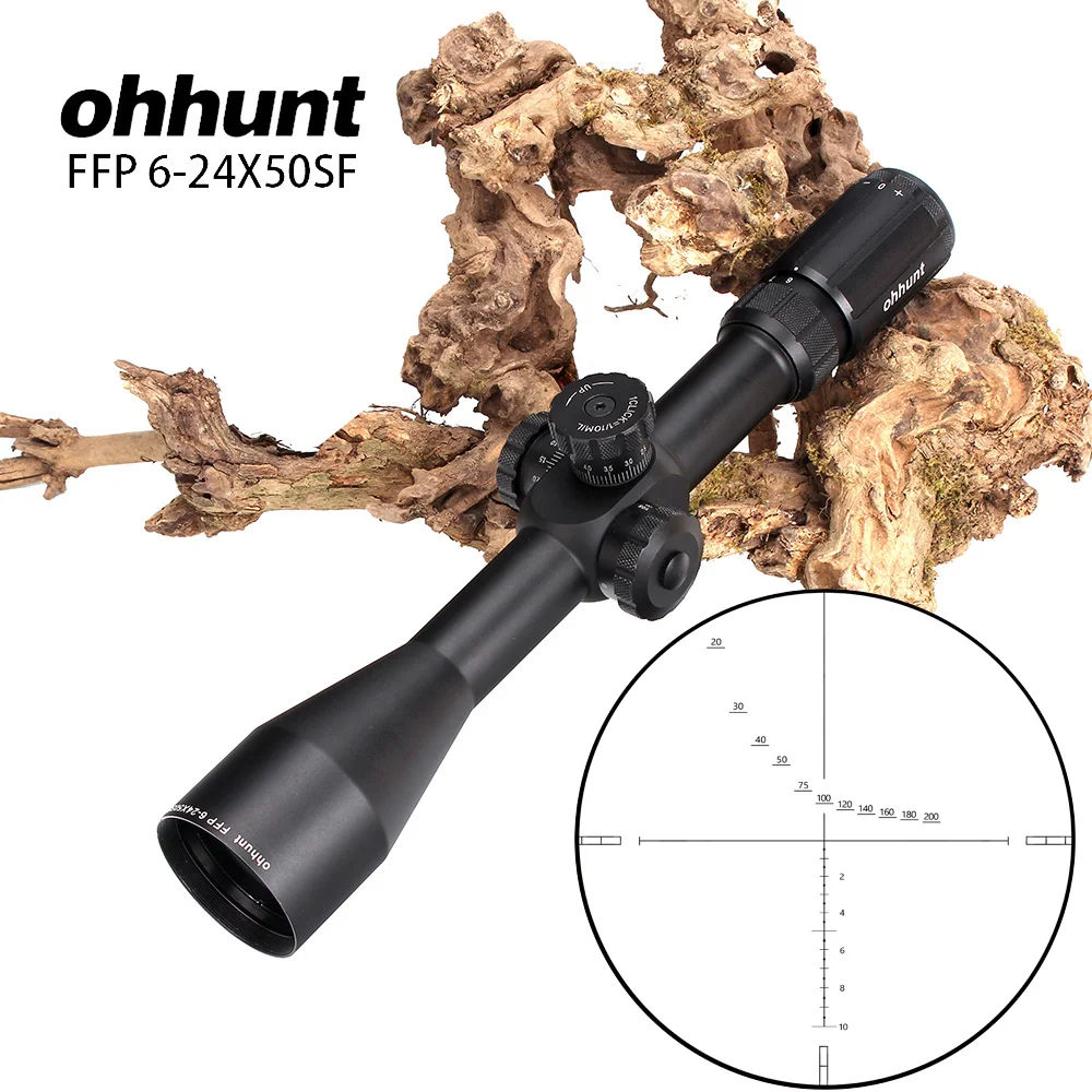 Ohhunt 6 24X50 SF FFP оптический прицел стекло Выгравированный охотничий Боковая