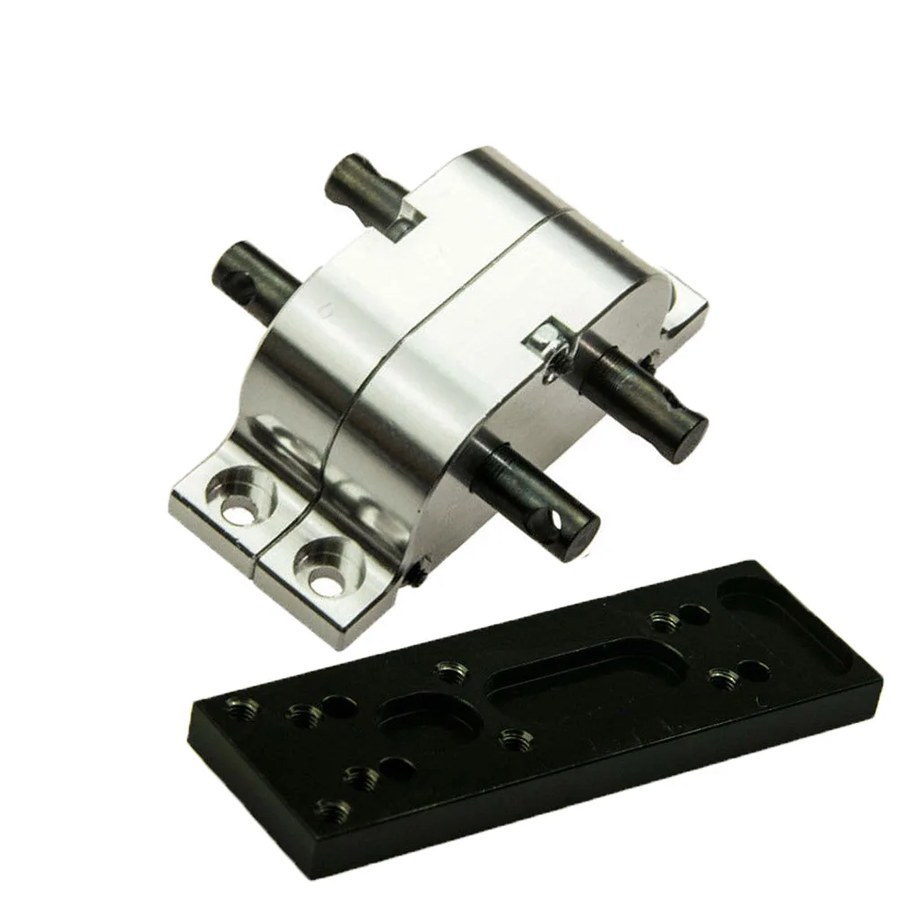 

Aluminum Transfer Case with Mounting Plate For 1/10 RC Crawler Car Axial SCX10 RC4WD D90