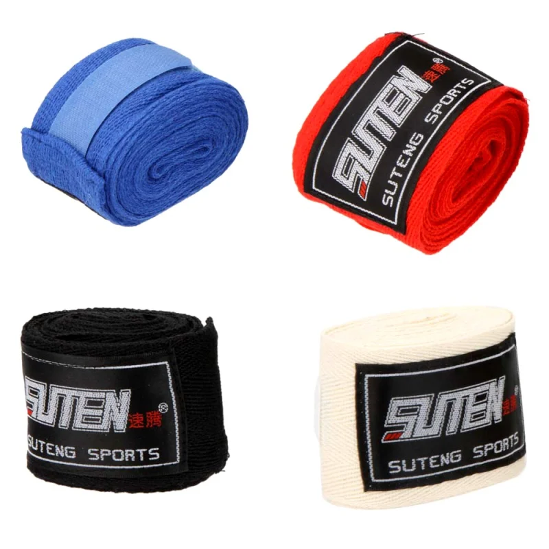 

Newest 2pcs 100% Cotton Sports Boxing Gloves Strap Muay Thai Taekwondo Boxing Bandage Hand Gloves 456