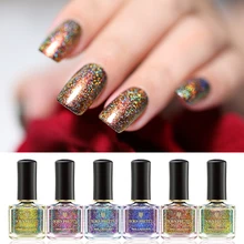 BORN PRETTY 6 мл голографический лак для ногтей Holo Peacock лак для ногтей цвета черный основа необходима