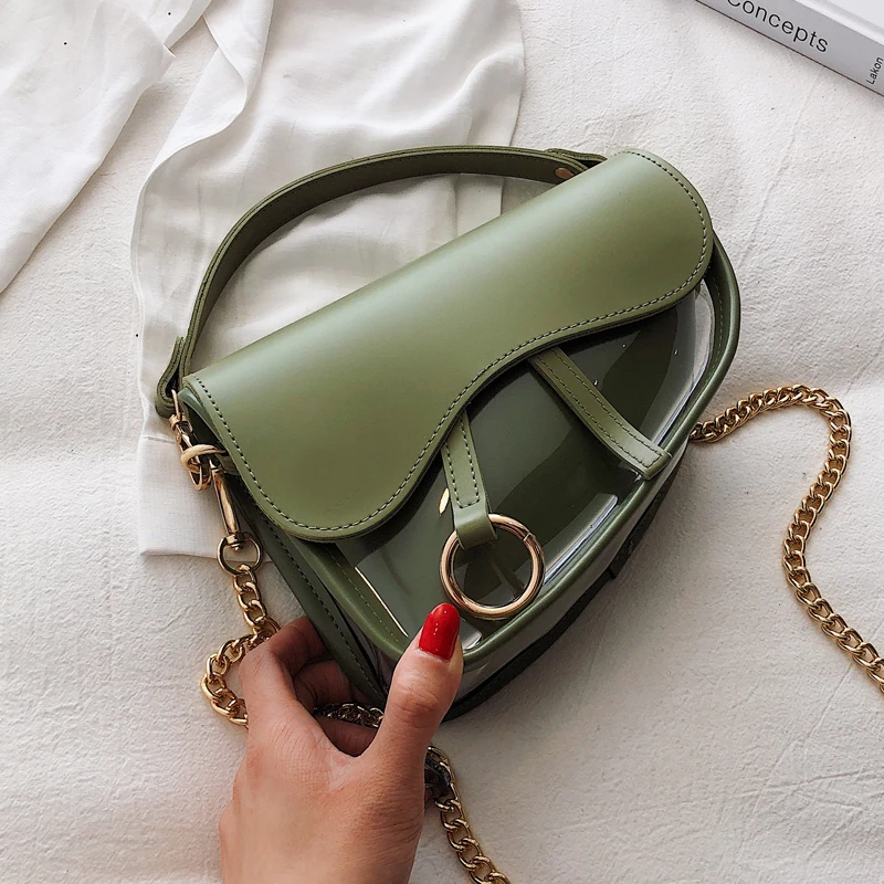 

Bags for women Summer transparent 2019 new wave Korean version of the wild Messenger bag chain shoulder bag handbag female bag