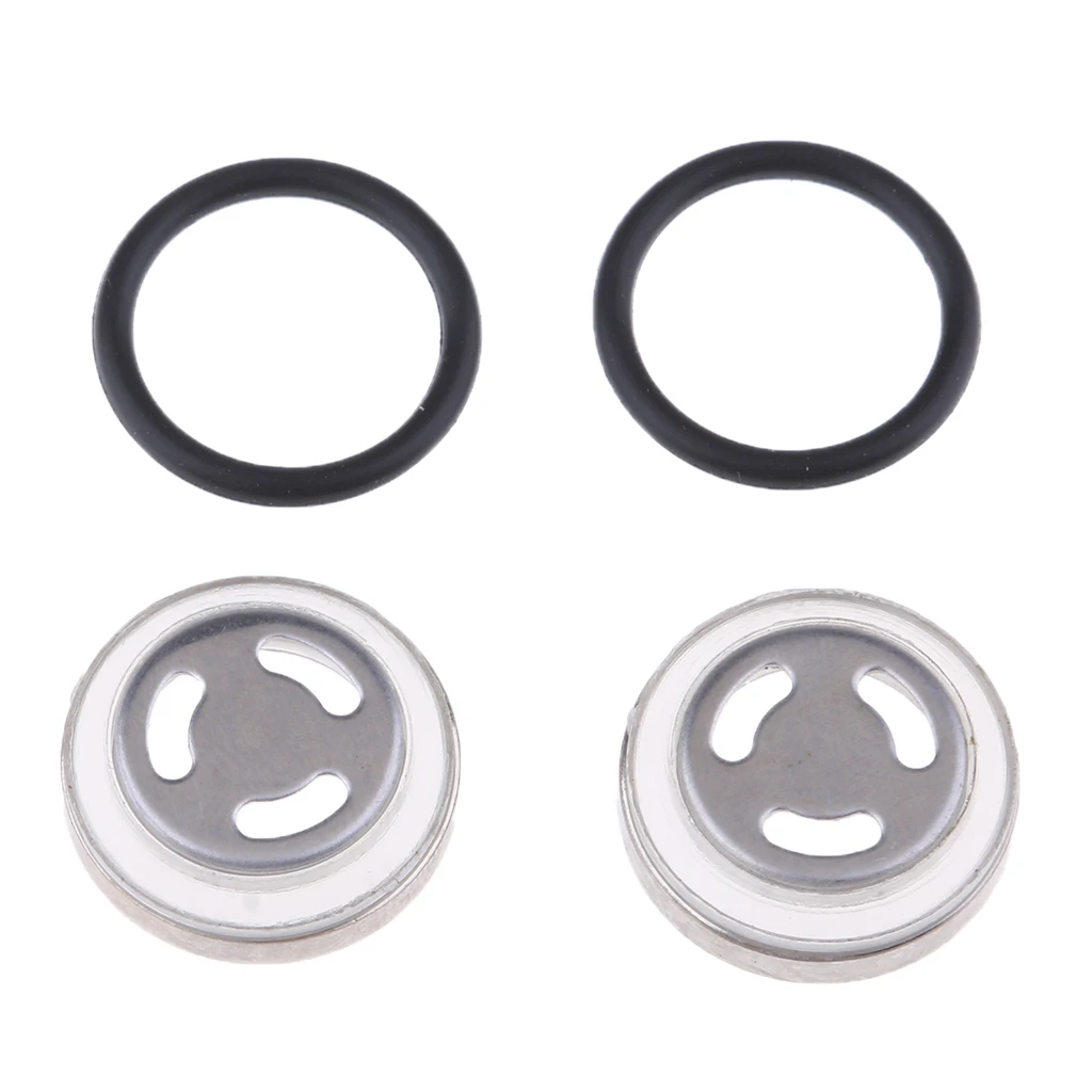 Motorcycle Bike Brake Master Cylinder Reservoir Sight Mirror Gasket 18mm Iron + Rubber