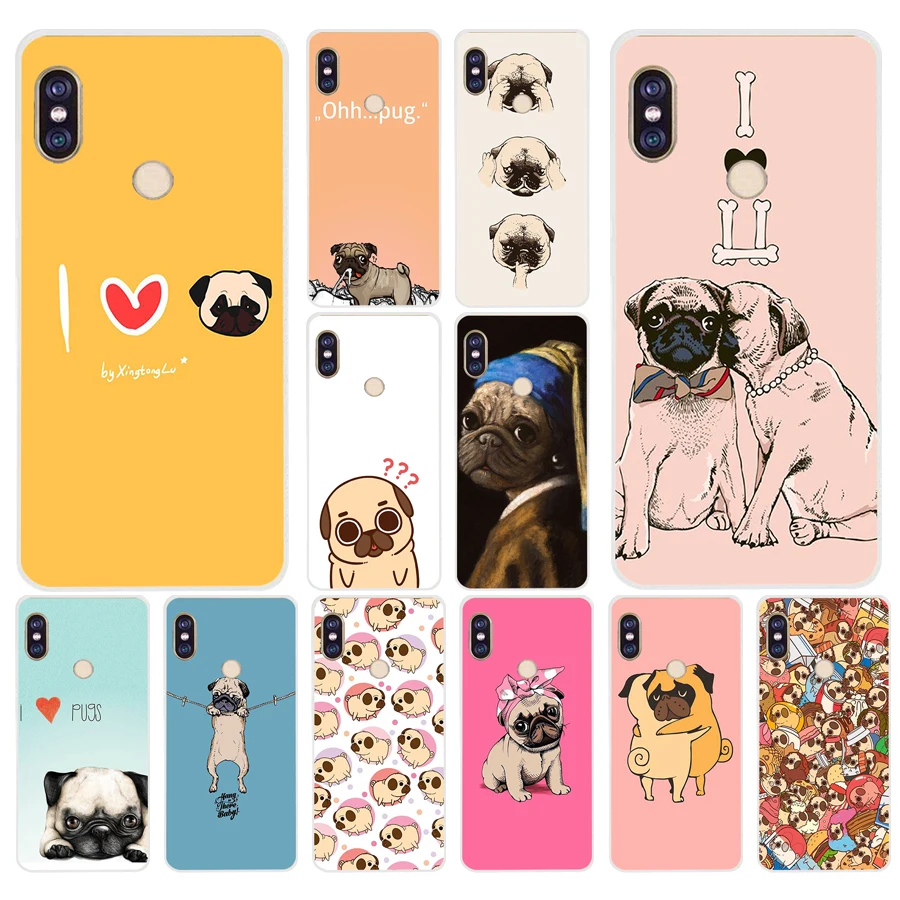 

124A Pug Dog Soft Silicone Tpu Cover phone Case for xiaomi redmi 6 pro note 6 pro 5 plus 4 4x mi 8