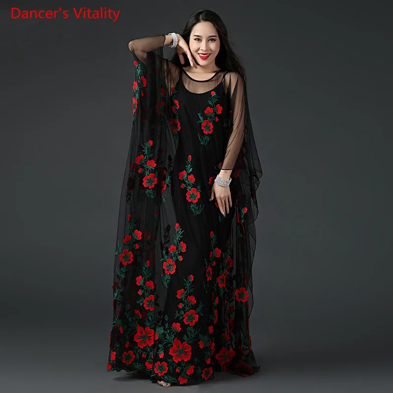 Зимнее женское индийское восточное платье для танца живота, Вышитое перспективное платье, комплект из 2 предметов, костюм для соревнований, костюм для танца Румба