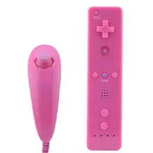 Розовый датчик движения пульт дистанционного управления+ проводной Nunchuck комбо для консоль Nintendo Wii