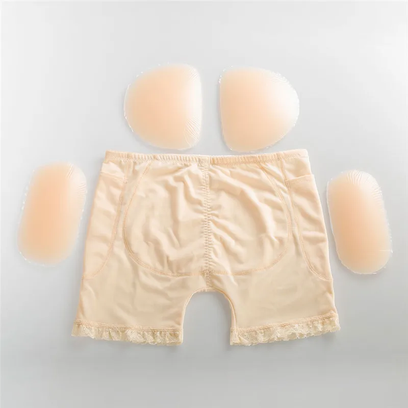 Padded Panties Enhancer Fake Buttocks Hip Push Up Crossdresser Pockets Panty False Female Hip Butt With 4PCS Silicone Butt Pads