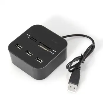 

Hot All In 1 Combo Hub USB 2.0 3 Ports Card Reader for SD MMC M2 MS