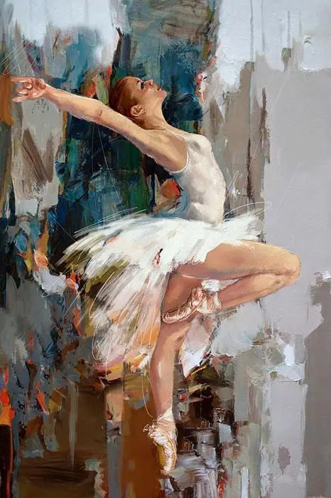 

Impressionist Canvas Art Gallery Ballerina Oil Painting by Mahnoor Mano Shah Ballet Dancer Paintings Portrait 100% Hand Painted