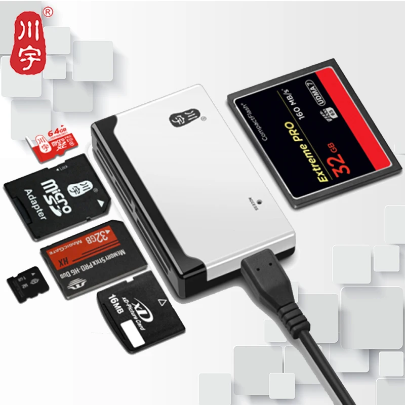 Кавау 2,0 USB карта памяти MicroSD Reader высокое Скорость с TF SD CF MS M2 XD слот для карт памяти для компьютера Поддержка 512 ГБ картридер C235