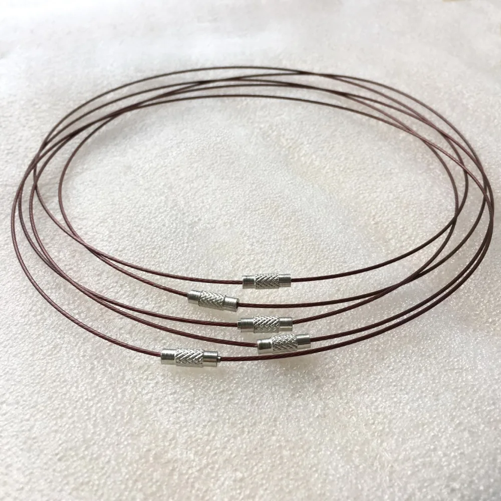 1mm Fine Stainless Steel Wire Collar Turnbuckle Torques Necklace Approx 45cm Perimeter