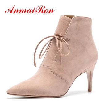 

AnmaiRon Zapatos De Mujer Boots Women Bella Hadid Pointed Toe . Womens Boots Big Size 34-39 ZYL1358