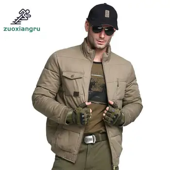 

Zuoxiangru Autumn Winter Military Tactical Jacket Men's Army Outdoor Hiking Camping Jacket Warm Thickening Cotton Parka