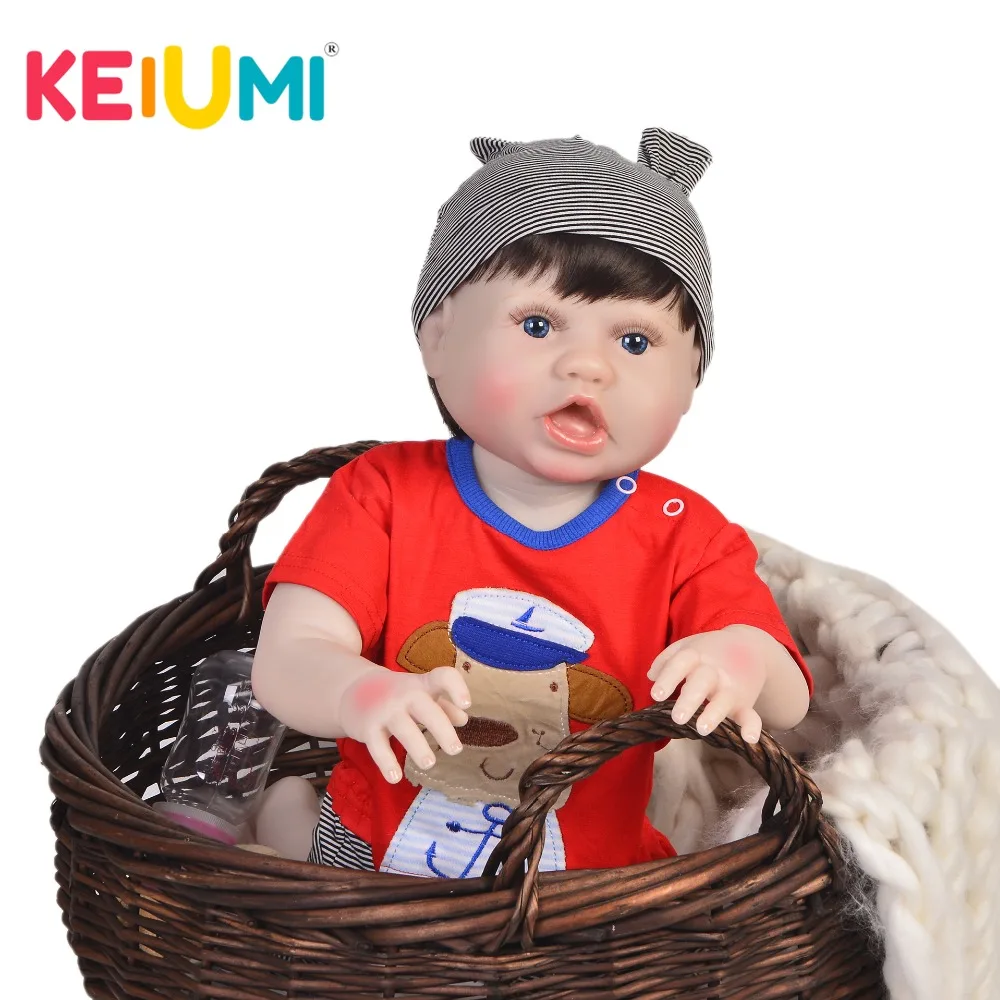 

KEIUMI 23'' Lovely Reborn Dolls Babies Boy Full Silicone Vinyl 57 cm Lifelike Reborn Baby Dolls Toy For Kids Birthday XMAS Gift