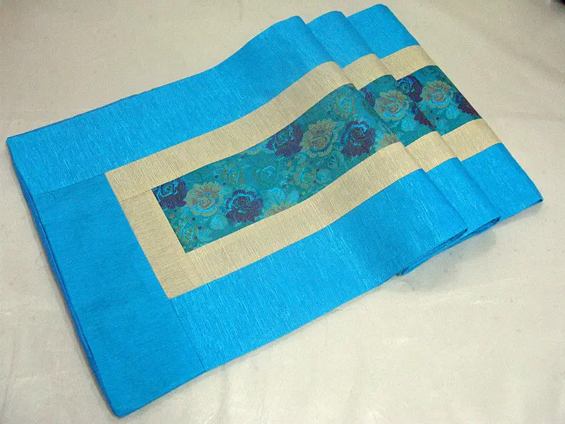 200 33cm Le Chinese Vintage Mixed Brocade Silk Beautiful Sky 200 33cm Le Chinese Vintage Mixed Brocade Silk Beautiful Sky Blue Table Runner Cloth Bed Flag In Runners From Home Garden On Aliexpress