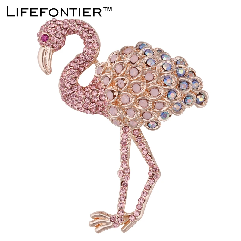 Silver Crystal Flamingo Beak Clip