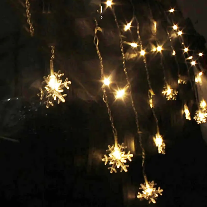 

Icicle Snowflake LED Garlands 3.5M 96 LED Curtain Light Christmas Party Wedding Fairy String Light